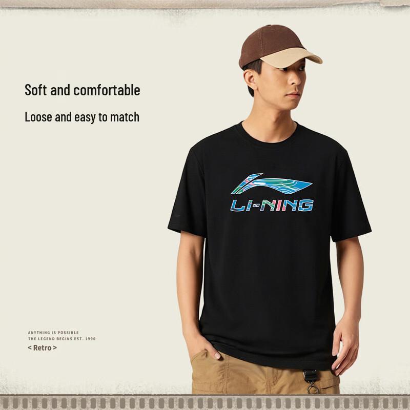 LI-NING Men's Sports Lifestyle Breathable Short-Sleeve T-Shirt