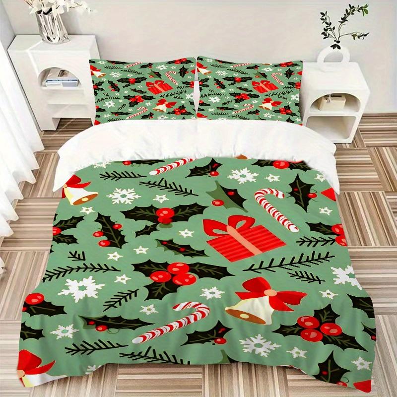 3pcs Christmas, Holiday Bedding Set, Breathable and Soft, Suitable for All Seasons, Ideal for Home Use, Suitable for Bedroom Decor 21125
