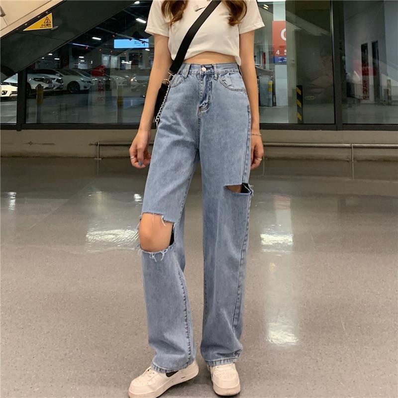 

Весенние Новые Джинсы Рабочая Одежда Камуфляж для Горячих Девушек Уличный Стиль Свободные С Завышенной Талией Широкие Брюки L