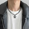 Punk Thorn Pentagram Pendant Necklace For Man Woman Hip Hop Clavicle Sweater Chain New Y2k Couple  Gothic Gift