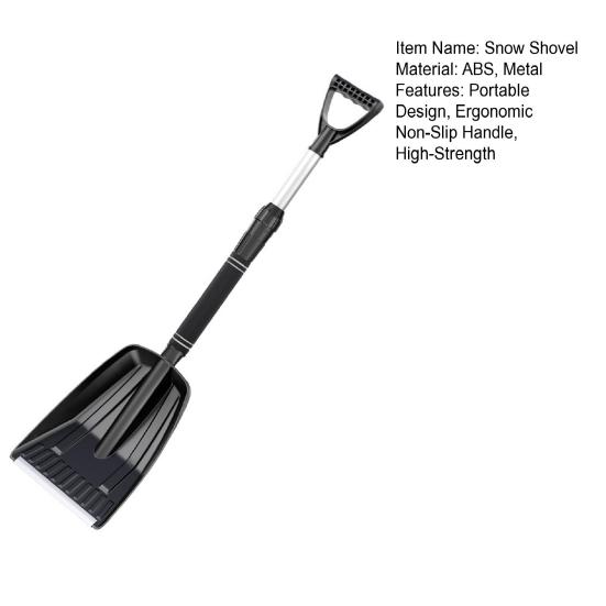 Snow Shovel Lightweight Foldable Snow Shovel Car Trunk Compact Portable Snow Shovel with Non-Slip Grip Snow Removal Tool