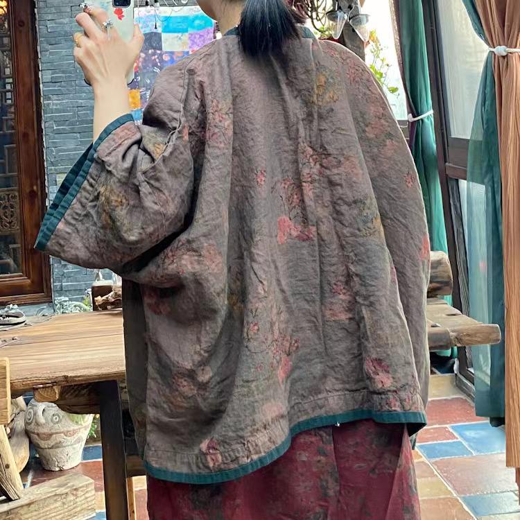 1939 Retro Artistic Xiangyunsha Printed Shirt Cardigan