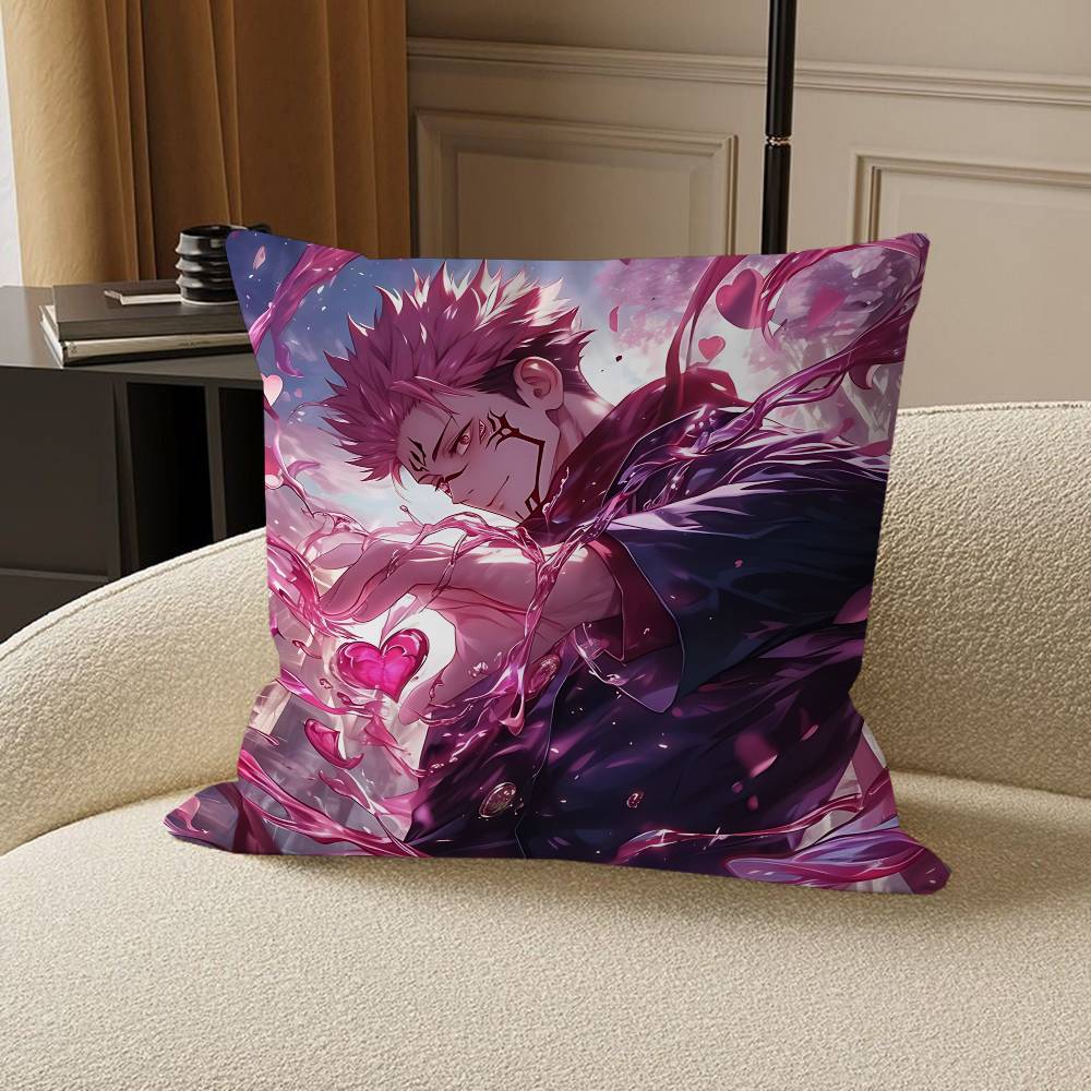 Jujutsu-Kaisen S-Sukuna Pillow Cover For Bedroom Room And Living Room Sofa Decorative Cushion Cover