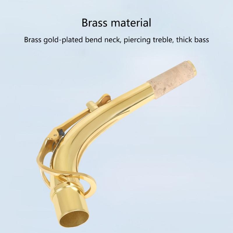 Brass Sax Necks Replacement Alto Saxophone Bend Neck with Cork Sheet Curved Neck Woodwind Instruments Accessories
