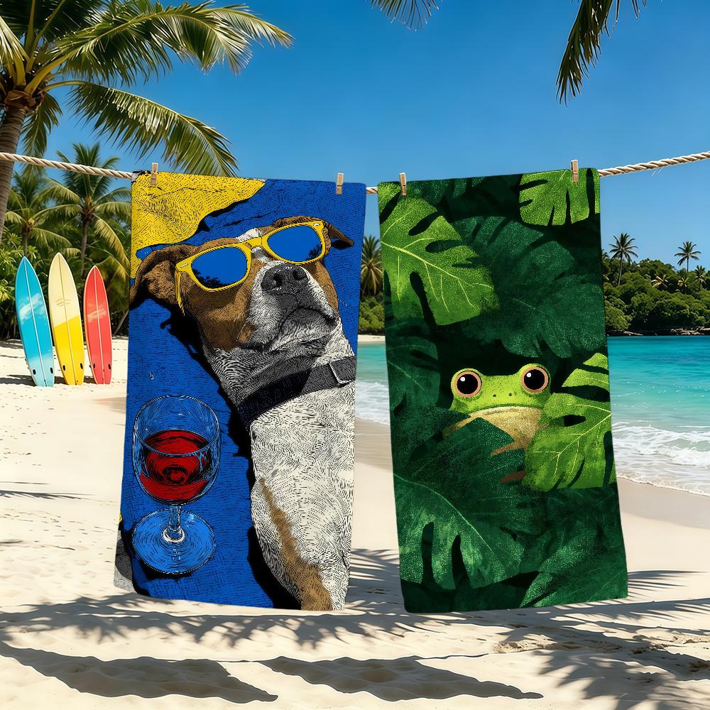 Towel Cartoon For Outdoor Camping Beach Towel Animal Super Absorbent Quick-Drying Summer Cute Towel