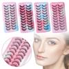10 Paar Flauschige Manga-Wimpern Kurze Anime-Wimpern Modische Falsche Wimpern für Damen