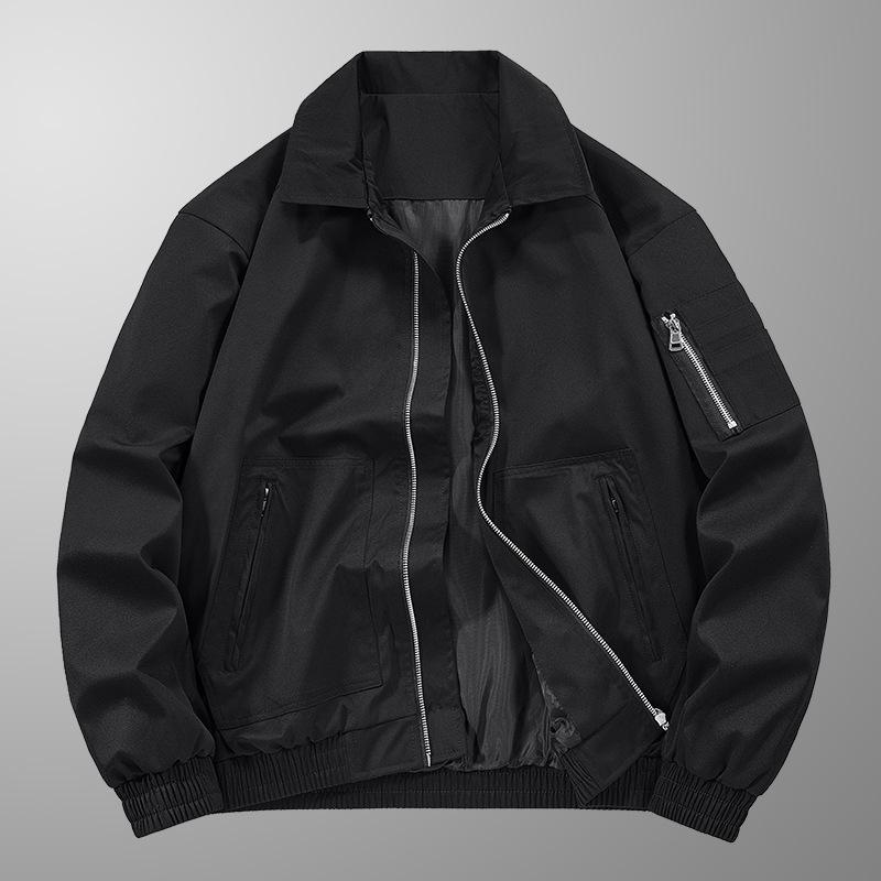 Jacke Jacke Herren Frühling und Herbst Hübsch Slim Lässig Revers Winddicht Wasserdicht Tooling Jugend