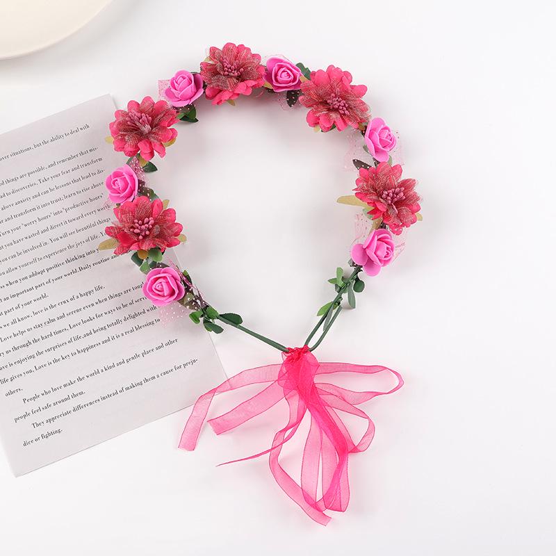 Rose Flower Wreath Headdress for Travel, Vacation, Bride & Bridesmaid