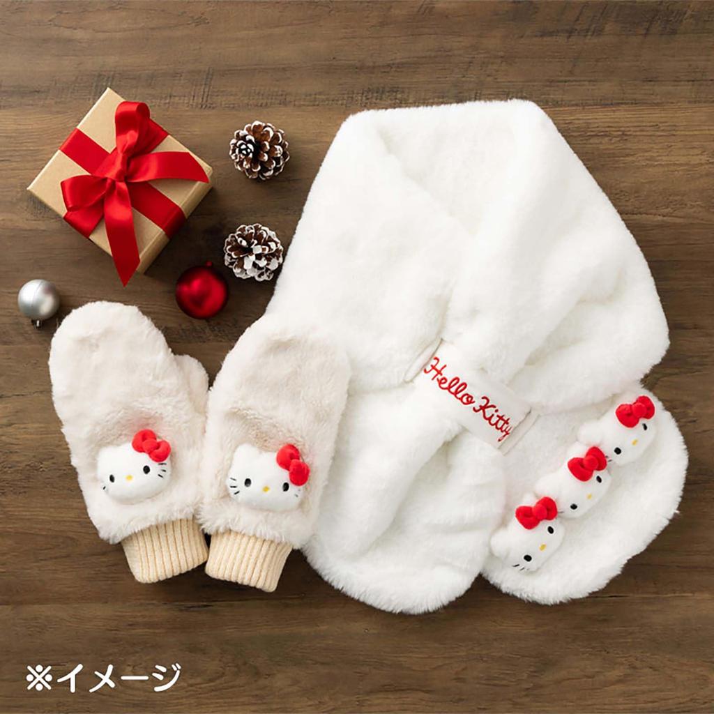 Sanrio Hello Kitty Faux Fur Mittens with Mascot 363146