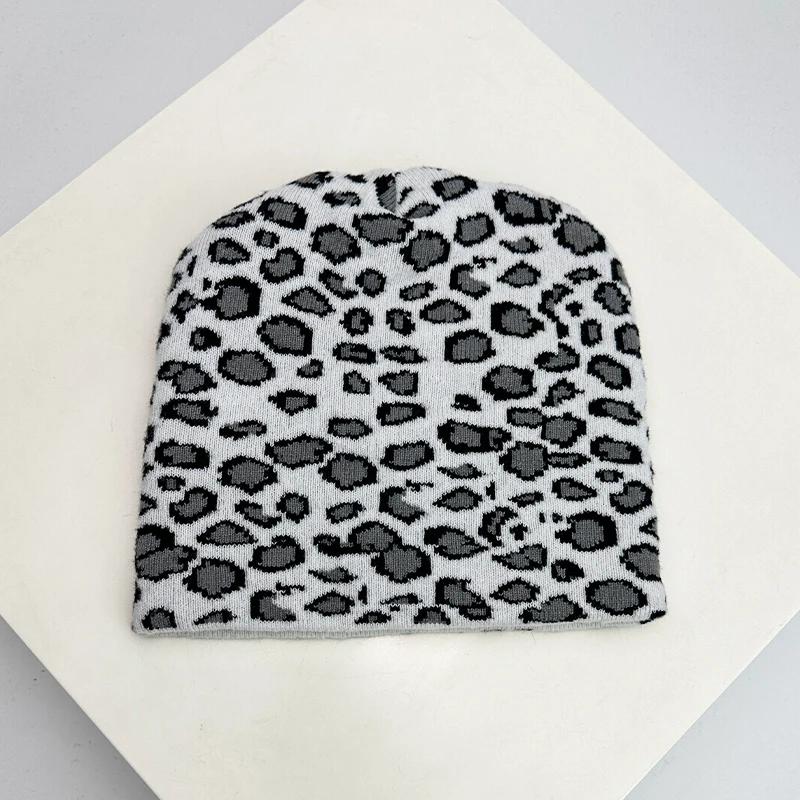 

Autumn And Winter Leopard Speckles Wool Knitted Hats Personal Warm Retro Beanies Versatile Hip Hop Fashion Ins Niche Street 54-62cm