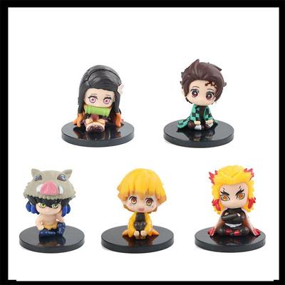 5 Piece Set Delicate Demon Slayer Action Figures Zenitsu Tanjirou Nezuko Inosuke Kyoujurou 5cm