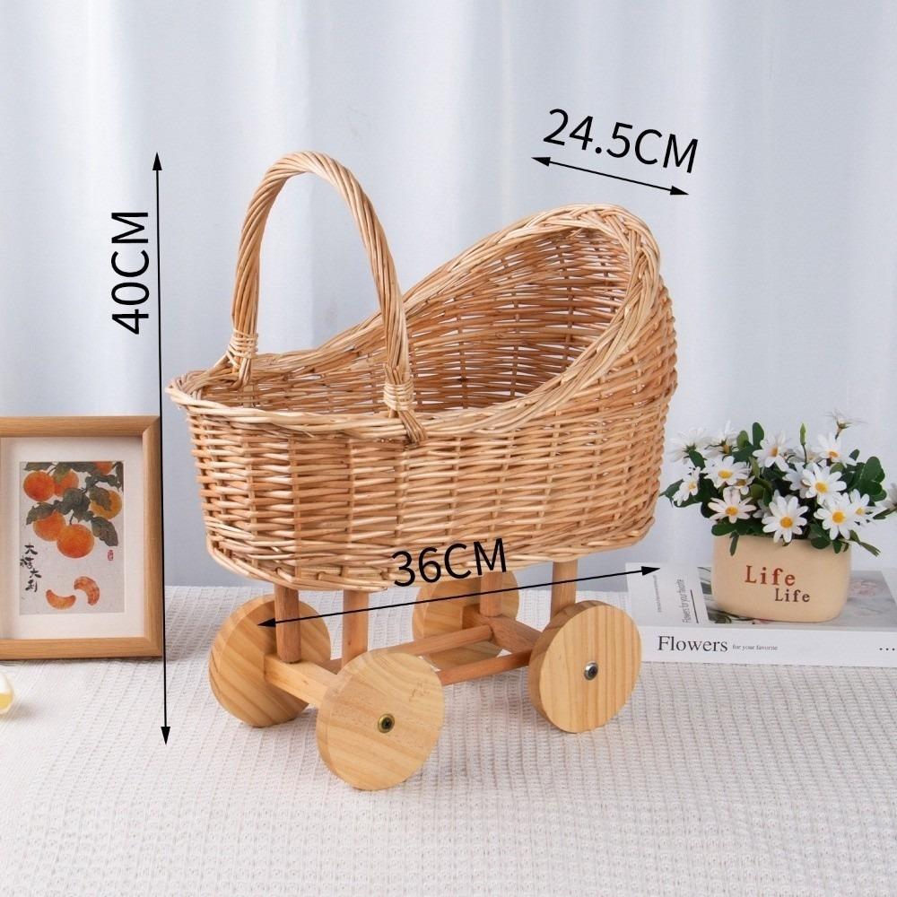 Large Candy Basket Stroller Shaped Baby Carriage Planter Vintage Flower Basket  Photography Props