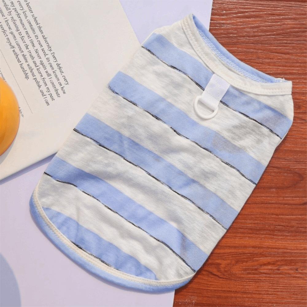 Thin Cat Sunscreen Vest Breathable Dog Summer Clothes Casual Style Dog Traction Suit  Summer S синий