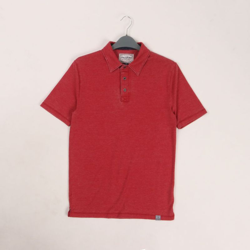 

Fashion Wind Super Comfortable Retro! Washed Distressed Casual Short-Sleeved T-shirt Plus Size Sweat-Absorbent Lapel Polo Shirt Men s Clothing Washed red L (around 87.50kg)
