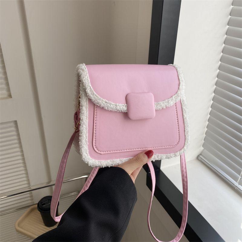 Bag Women's 2025 New Retro Lamb Wool Small Square Bag Niche Versatile Ins Shoulder Bag Crossbody Bag Commuter Bag