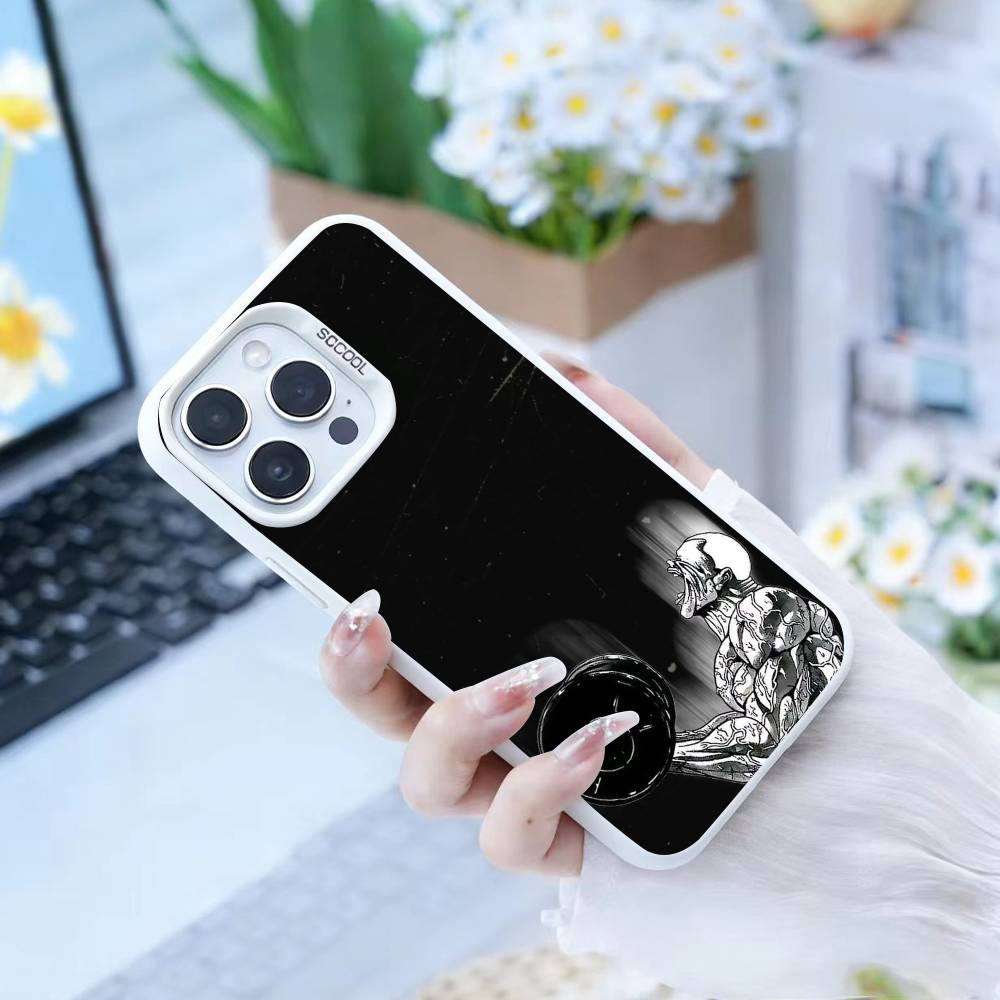 

Anime Baki H-Hanmas Phone Case For iPhone 16,15,14,13,12,17,Pro,MAX white Matte Shockproof Cover iPhone17