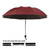 Large Dual-Purpose Sun and Rain Umbrella for 2-3 People, Reinforced Three-Fold Design with Printed Logo