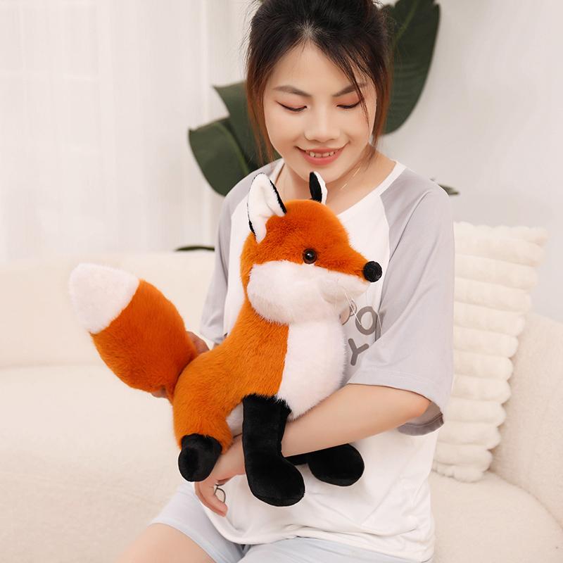 19~34cm Flauschiges Oranges Fuchsplüschtier Stofftier Simulation Cartoon Tier Plüschtier Schlafbegleiter Geschenk