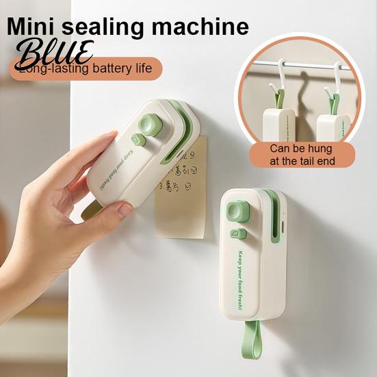 Magnetic Refrigerator Sealer 2 in 1 Mini Bag with Cutter Compact Handheld Portable Food Storage Tool Back Moisture-proof Heat Seal Machine
