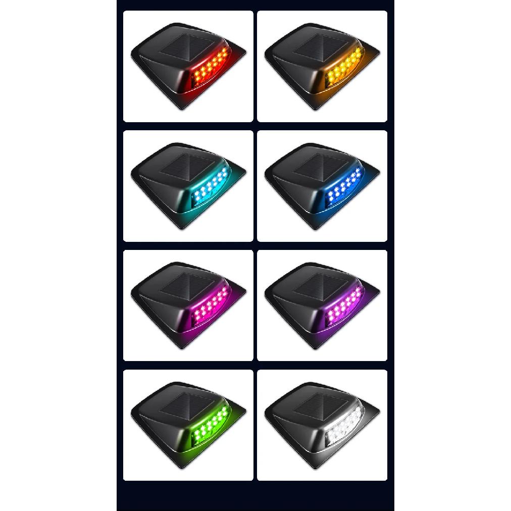 Solar Powered LED Car Roof LiDAR Decorative Cover Light Anti Rear End Collision Warning Flashing Navigation Light