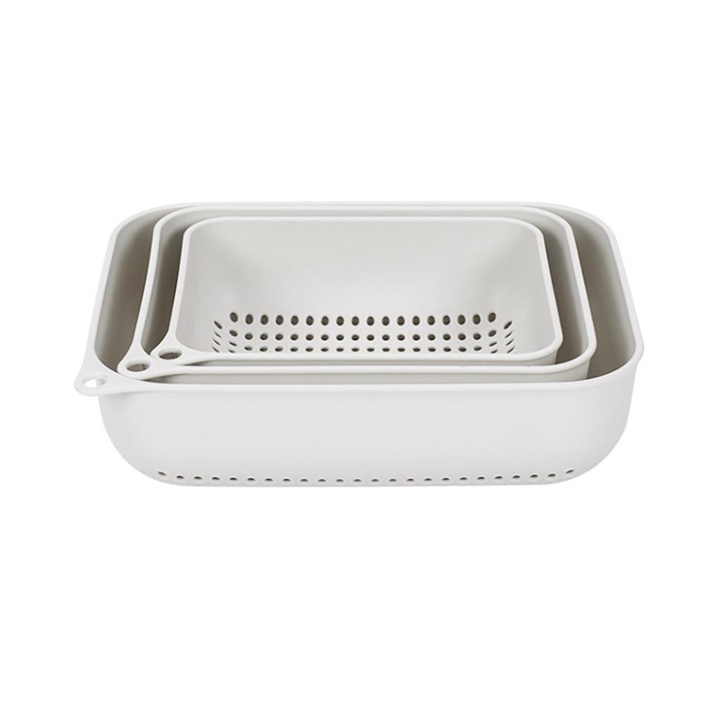 Good Kitchen Square Tray 3-piece Set Kitchen Plastic Tray