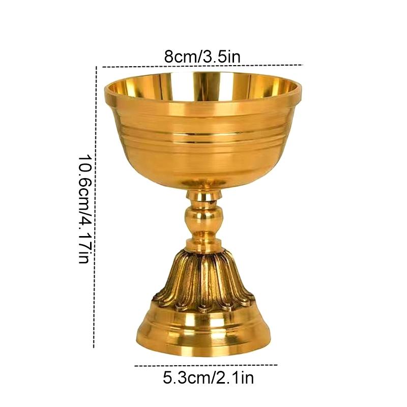 

1 шт. Подставка для лампы-ги, Религиозные мероприятия Золотой Ретро стиль Подсвечник Высоконогий Украшение для масляной лампы 2 размера