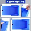 11pcs 7.5cm Blue File Box Thickened Folding Black File Box A4 Data Test Paper Storage Box Large Capacity Office Supplies