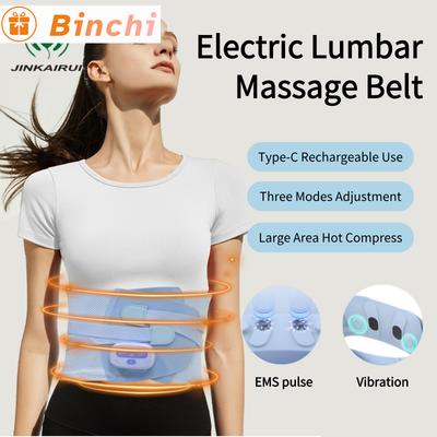 Elektrisches Rücken-Taillen-Massagegerät Vibration Heiße Kompresse Lendenstütze Massagegürtel Entspannung Durchblutung Wiederaufladbar Geschenk