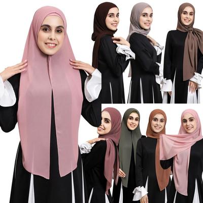 Ready To Wear Instant Chiffon Hijab Large Size Hijab Scarf New Long Shawl  For Women