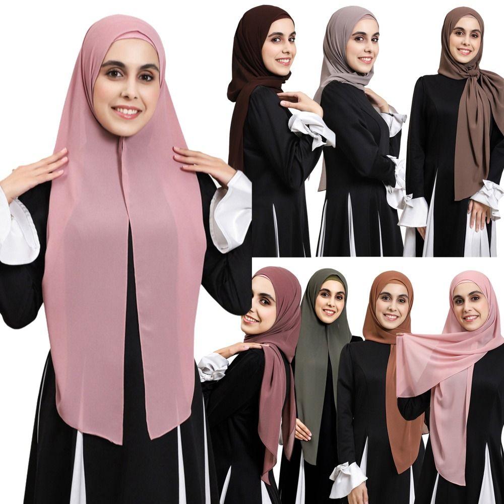 Magnetic Buckle Long Shawl Ready To Wear Turban New Headscarf  For Women