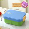Nordic-Style Stainless Steel Lunch Box with Compartments, Fork, and Spoon - Microwave Safe