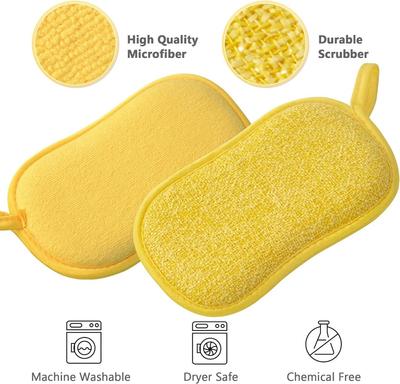 5/10pcs Scrub Sponges for Dishes Non-Scratch Microfiber Sponge Non Stick Pot Cleaning Sponges Kitchen Tools Wash Pot Gadgets