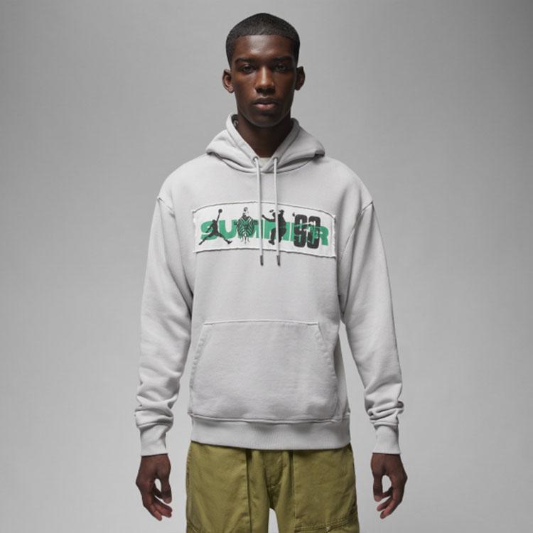 Jordan X Union Kollaboration SS23 Vintage Fleece Hoodie mit Tasche Herren Hoodie Grau FD4245-097