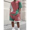 Men's Casual 2-Piece Set: 3D Printed T-shirt and Drawstring Shorts