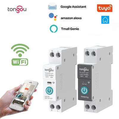 TUYA with Metering  WIFI  Smart Circuit Breaker 1P  63A DIN Rail for Smart Home  Wireless Remote Control Switch By APP TONGOU