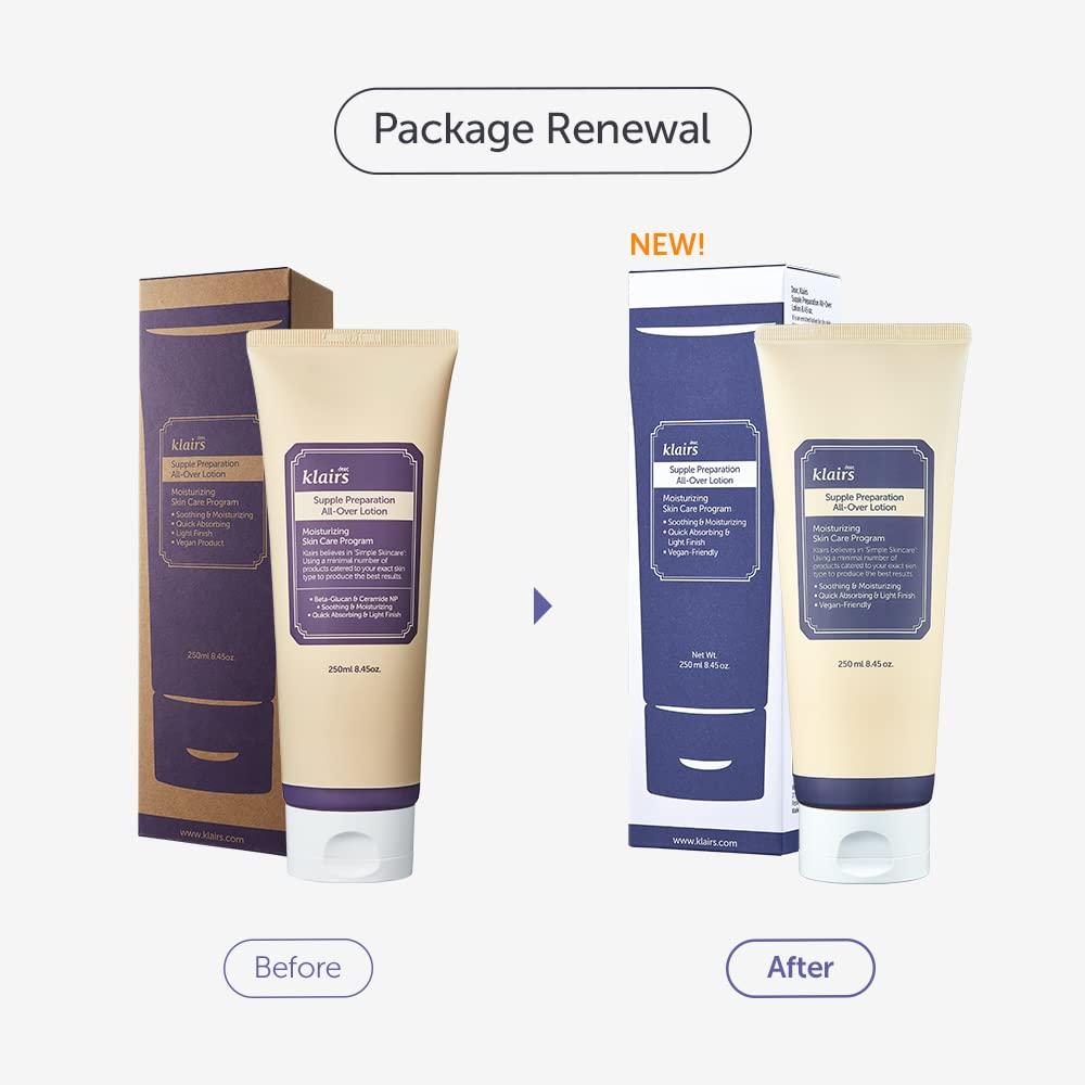 Dear, Klairs Supple Preparation All-Over Lotion 250ml Daily Face And Body Moisturizer, For Sensitive Skin, Essential Oil Free