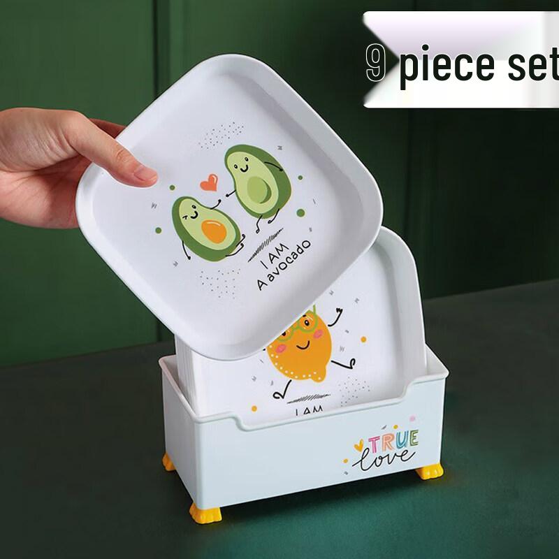 Cartoon Square Household Bone and Snack Plate