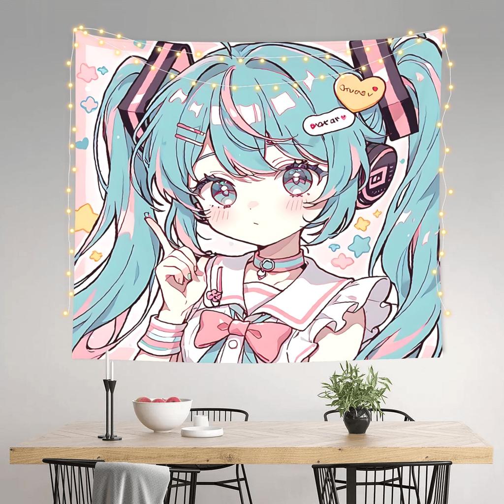 Cutecore Hatsune Miku Tapestry Room decoration Home Decoration Tapestry Decor Accessories Cute Room Decor