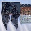 Versatile Lightweight Silk Polka Dot Scarf: Women's Chiffon Neck Protector, Neckerchief, Hairband, or Large Wrap