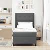 LED Boxspring Bed with Headboard Dark Grey 100 X 200 Cm Fabric