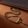 High-End Tibetan Handmade Braided Thangka Jade Amber Pendant Necklace Cord
