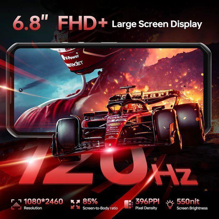 Nerozbitný přenosný telefon 5G OUKITEL WP56 36GB+512GB 6,8" 16000mAh Odolný smartphone 108MP Android 15 Dual SIM/NFC/128dB Černý