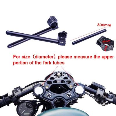 Black Clip-On Motorcycle 7/8" Handlebars 35mm Fork Tube For Cafe Racer Universal