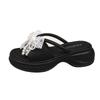 High-heeled slippers thick-heeled French pearl half slippers 2025 new summer lazy one-pedal cool slippers women's shoes