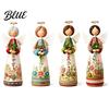 Blumenwinkel Statue Vintage Blumige Figur Dekoration Handgeschnitzte Engelsstatue Dekorative Einzigartige Geschenkfigur Heimtischdekoration für Wohnzimmer