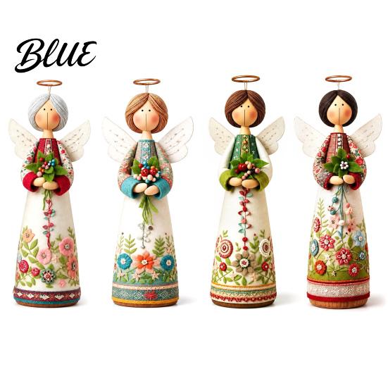 Blumenwinkel Statue Vintage Blumige Figur Dekoration Handgeschnitzte Engelsstatue Dekorative Einzigartige Geschenkfigur Heimtischdekoration für Wohnzimmer