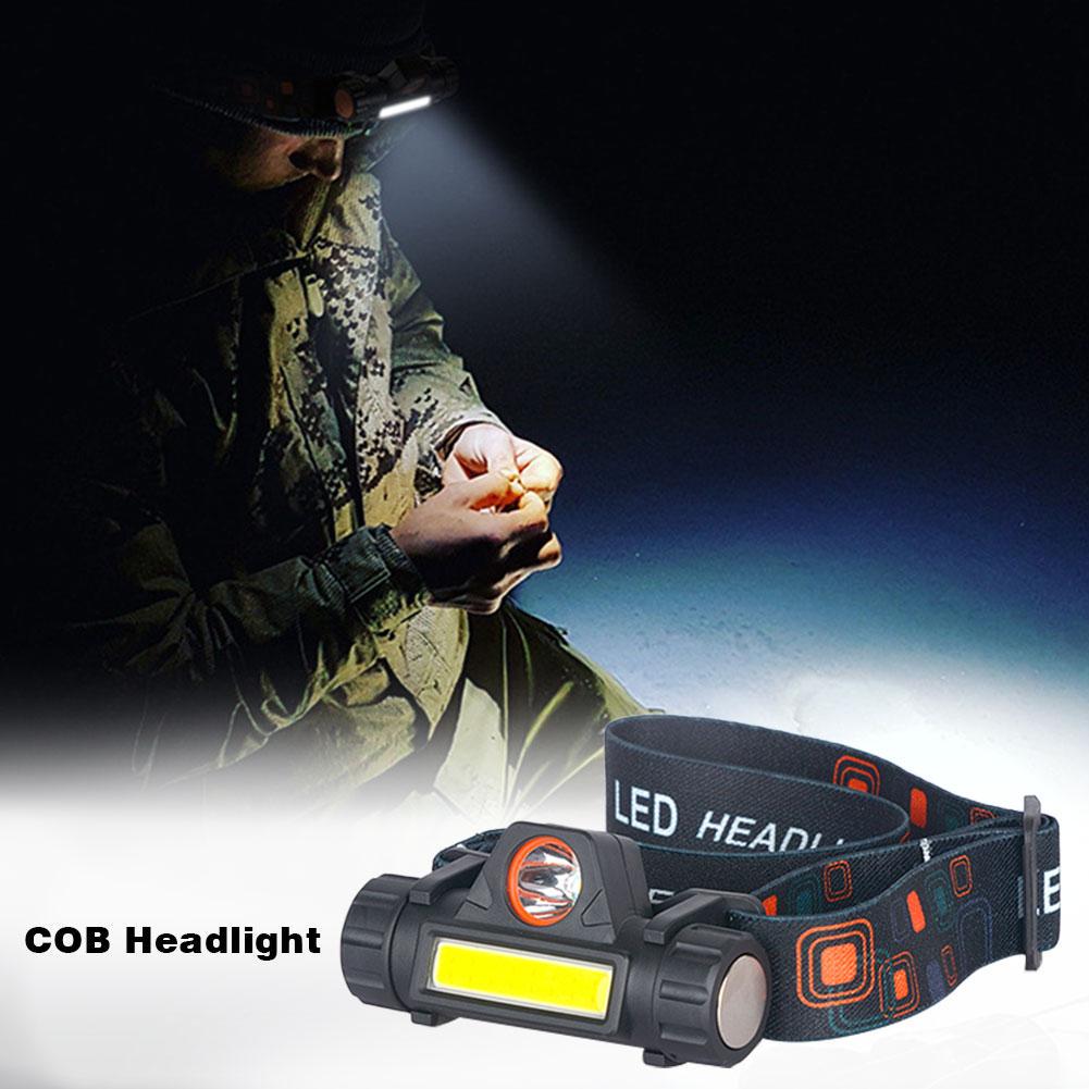 

Открытый кемпинг портативный мини COB светодиодный налобный фонарь USB зарядка рыболовные фары фонарик