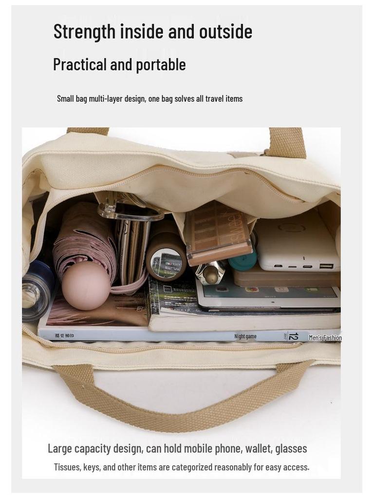 New Canvas Women's Tote: Simple, Trendy, Large-Capacity Crossbody Handbag