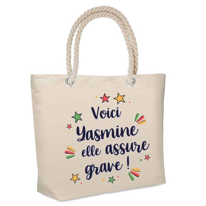 Sac cabas - PLANETEE - Yasmine - Jute - Beige - Isotherme de plage imprimé en France