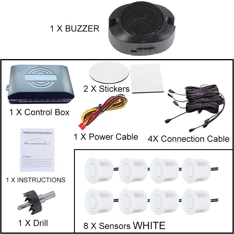 Car Parking Sensor Backup Radar Reversing Assistance Aid Kit with Audio Buzzer Alarm Parking Radar System Car Parking Sensors